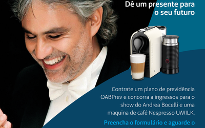 Sorteio para show de Andrea Bocelli será nesta quinta-feira (01/09)